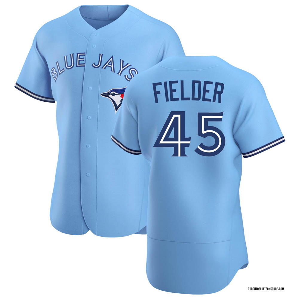 Authentic Cecil Fielder Men's Toronto Blue Jays Powder Alternate Jersey - Blue