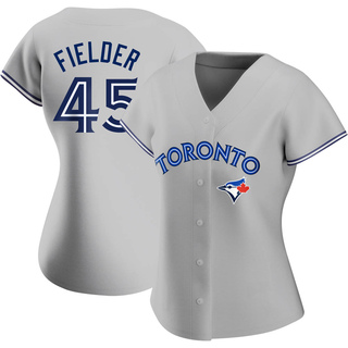 Authentic Cecil Fielder Women's Toronto Blue Jays Road Jersey - Gray