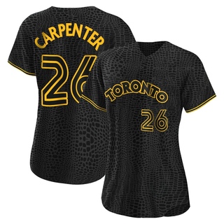 Authentic Chris Carpenter Women's Toronto Blue Jays Snake Skin City Jersey - Black