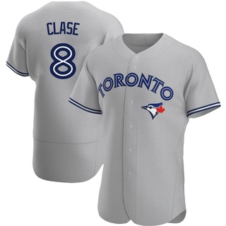 Authentic Jonatan Clase Men's Toronto Blue Jays Road Jersey - Gray