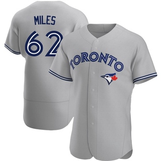 Authentic Spencer Miles Men's Toronto Blue Jays Road Jersey - Gray