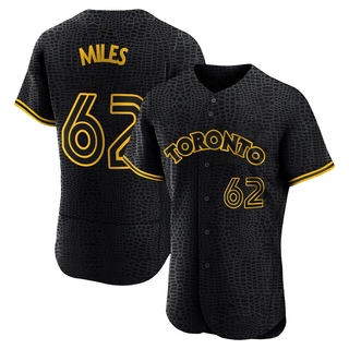 Authentic Spencer Miles Men's Toronto Blue Jays Snake Skin City Jersey - Black