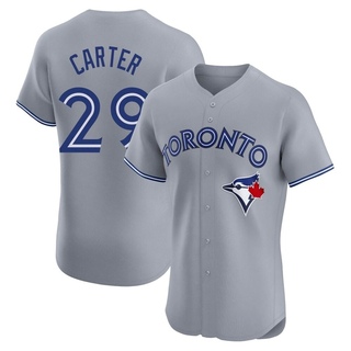 Elite Joe Carter Men's Toronto Blue Jays Road Jersey - Gray