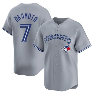 Limited Kazuma Okamoto Men's Toronto Blue Jays Away Jersey - Gray