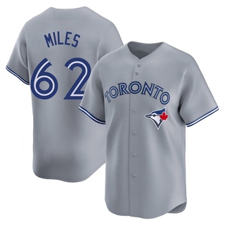 Limited Spencer Miles Men's Toronto Blue Jays Away Jersey - Gray