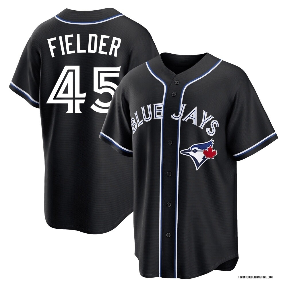 Replica Cecil Fielder Men's Toronto Blue Jays Fashion Out Jersey - Black