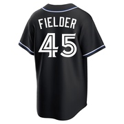Replica Cecil Fielder Men's Toronto Blue Jays Fashion Out Jersey - Black