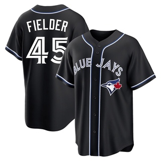 Replica Cecil Fielder Men's Toronto Blue Jays Fashion Out Jersey - Black