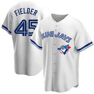 Replica Cecil Fielder Men's Toronto Blue Jays Home Cooperstown Collection Jersey - White