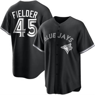 Replica Cecil Fielder Men's Toronto Blue Jays Jersey - Black/White