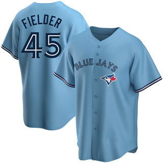 Replica Cecil Fielder Men's Toronto Blue Jays Powder Alternate Jersey - Blue