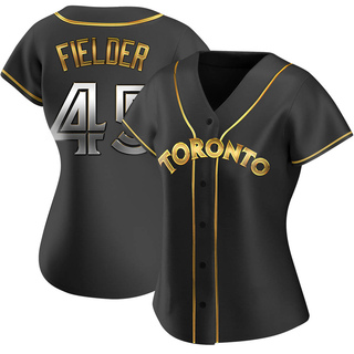 Replica Cecil Fielder Women's Toronto Blue Jays Alternate Jersey - Black Golden