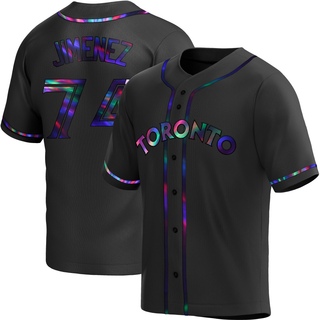 Replica Eloy Jimenez Men's Toronto Blue Jays Alternate Jersey - Black Holographic