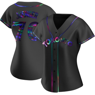 Replica Hayden Juenger Women's Toronto Blue Jays Alternate Jersey - Black Holographic
