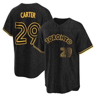 Replica Joe Carter Youth Toronto Blue Jays Snake Skin City Jersey - Black
