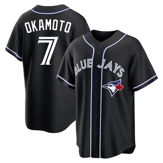Replica Kazuma Okamoto Men's Toronto Blue Jays Fashion Out Jersey - Black