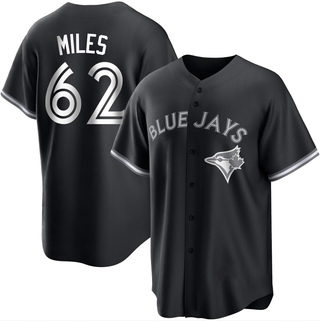 Replica Spencer Miles Men's Toronto Blue Jays Jersey - Black/White