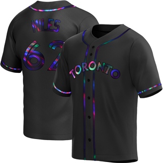 Replica Spencer Miles Youth Toronto Blue Jays Alternate Jersey - Black Holographic